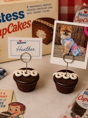 Hostess Cupcake Place Card Holder, Photo Holder, Food Label | Handmade Chocolate